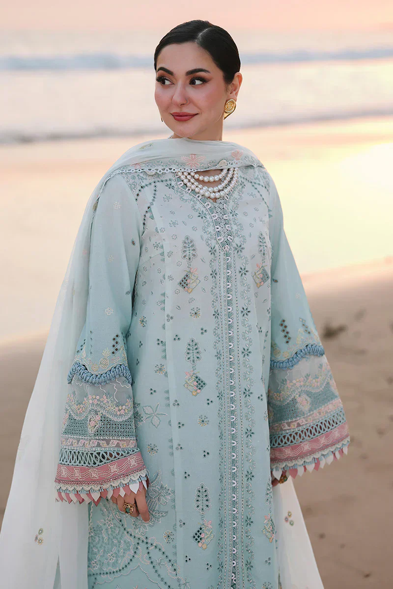Qalamkar luxury 3 piece embroidered lawn dress - Image 2