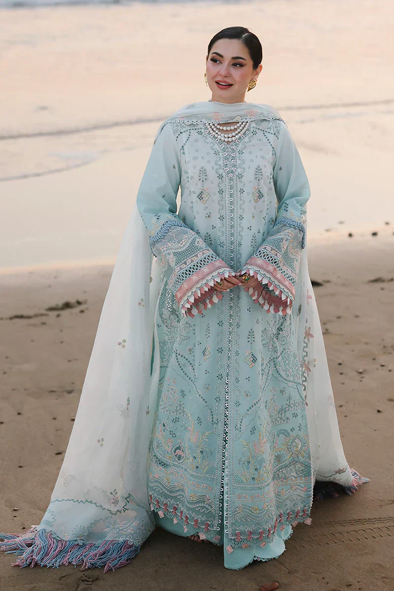 Qalamkar luxury 3 piece embroidered lawn dress