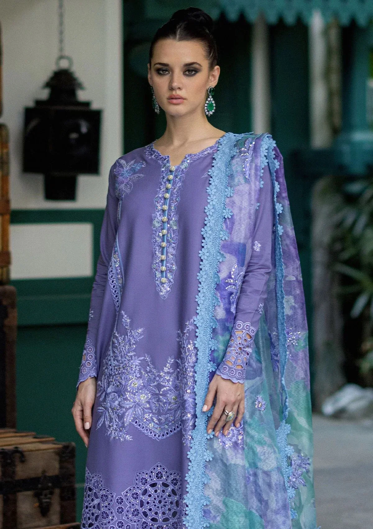 MUSHQ lawn embroidered chickankari luxury dress - Image 2