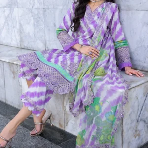Charizma Lawn Embroidered & Printed 3 Piece Dress