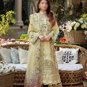 ELAF BAHAAR Cotton Embroidered Luxury 3 Piece Dress