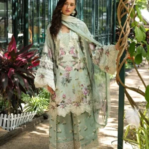 Elaf Lawn Embroidered & Printed 3 Piece Dress