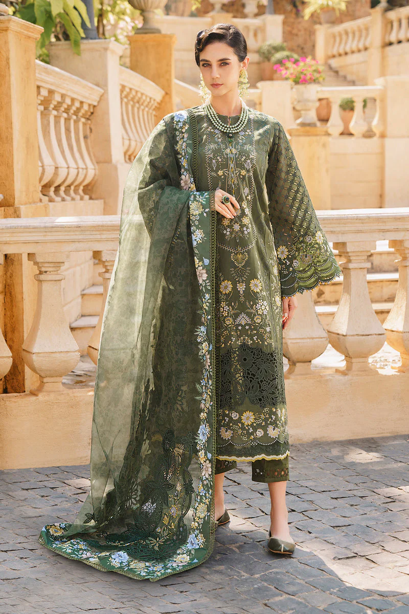 Barouqe embroidered lawn 3 piece dress