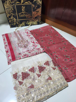 Original Khaadi Factory Leftover Lawn Embroidered & Digital Print 3 Piece Dress