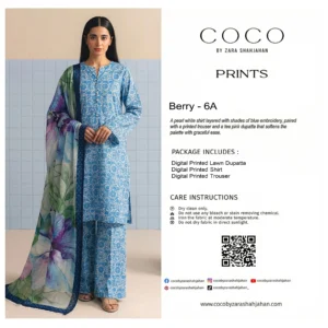 Coco Zarashahjahan Lawn Digital Print 3 Piece Dress