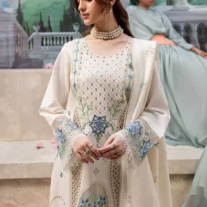 Mahnur Lawn Chikankari Luxury Embroidered 3 Piece Dress