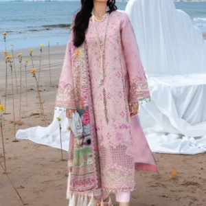 Mahnur Lawn Embroidered Luxury 3 Piece Dress