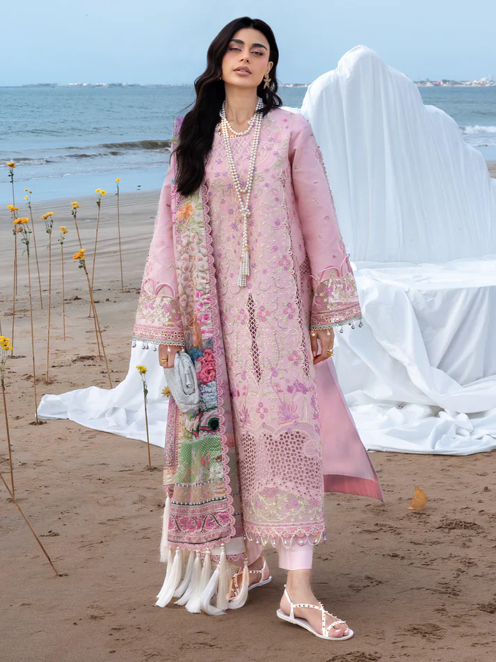 Mahnur Lawn Embroidered Luxury 3 Piece Dress