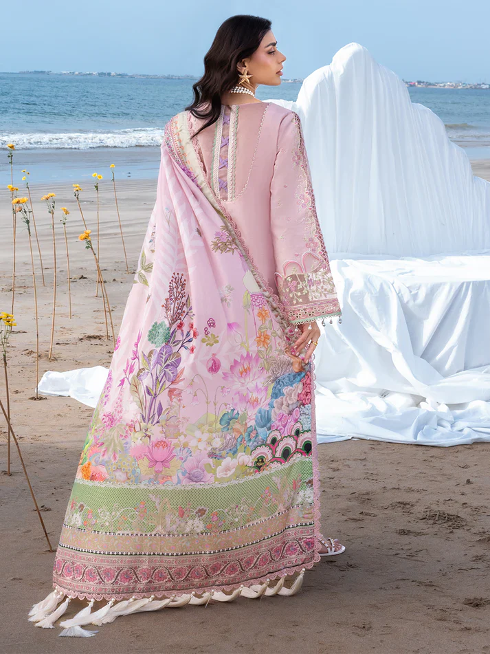 Mahnur Lawn Embroidered Luxury 3 Piece Dress - Image 3