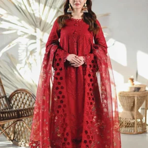 Qalamkar Lawn Luxury Embroidered 3 Piece Dress