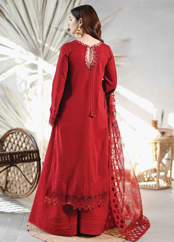 Qalamkar Lawn Luxury Embroidered 3 Piece Dress - Image 3