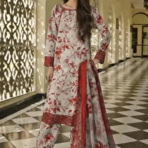 Zainab chottani Lawn Embroidered & Printed 3 Piece Dress